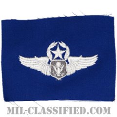 航空機搭乗員章 (将校用マスター・エアクルー)（Air Force Officer Master Aircrew Badge）[カラー/空軍ブルー生地/パッチ]の画像