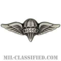 パラシュート整備士 (パラシュートリガー)（Parachute Rigger Badge）[カラー/燻し銀/バッジ]の画像