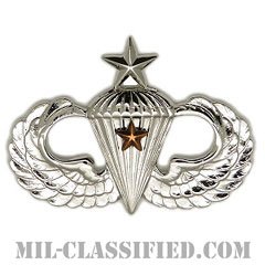 戦闘空挺章 (シニア) 降下1回（Combat Parachutist Badge, Senior, One Jump）[カラー/鏡面仕上げ/バッジ]の画像