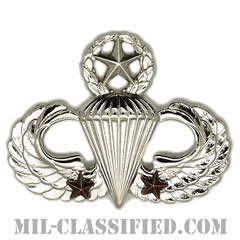 戦闘空挺章 (マスター) 降下2回（Combat Parachutist Badge, Master, Two Jump）[カラー/鏡面仕上げ/バッジ]の画像