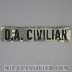 D.A.CIVILIAN（Department of The Army Civilians/合衆国陸軍省民間・軍属・非戦闘員） [UCP（ACU）/ブラック刺繍/ネームテープ/ベルクロ付パッチ]の画像
