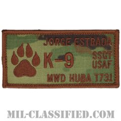 JORGE ESTRADA軍曹HUBA軍用犬（K-9, SSGT JORGE ESTRADA, MWD HUBA T731）[OCP/ネームタグ/メロウエッジ/ベルクロ付パッチ]の画像