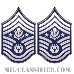 空軍最先任上級曹長（Chief Master Sergeant of the Air Force (CMSAF)）[カラー/空軍階級章/バッジ/ペア（2個1組）]の画像