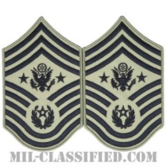 空軍最先任上級曹長（Chief Master Sergeant of the Air Force (CMSAF)）[ABU/メロウエッジ/空軍階級章/Large（男性用）/パッチ/ペア（2枚1組）]の画像