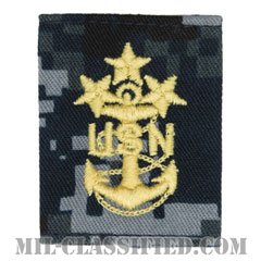 海軍最先任上等兵曹（Master Chief Petty Officer of the Navy）[NWU Type1/ゴアテックスパーカー用スライドオン階級章]の画像