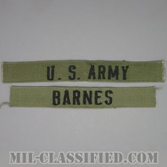 U.S.ARMY / BARNES[サブデュード/ネームテープ/パッチ/1点物（2枚セット）]の画像