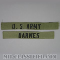 U.S.ARMY / BARNES[サブデュード/ネームテープ/パッチ/1点物（2枚セット）]の画像