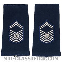 空軍最先任上級曹長（Chief Master Sergeant of the Air Force (CMSAF)）[空軍ブルー/ショルダー階級章（-1991）/ロングサイズ肩章/ペア（2枚1組）]の画像