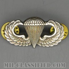 空挺章 (ベーシック)（Parachutist Badge, Basic）[カラー/1960s/鏡面仕上げ（銀張り・Silver Filled）/バッジ/中古1点物]の画像