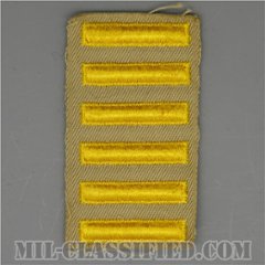 海外勤務(派遣)章 6連(勤続3年)（Overseas Service Bar）[カーキ・ツイル生地/パッチ/1点物]の画像