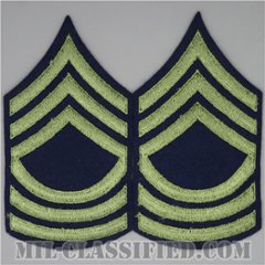 曹長（Master Sergeant (MSG)）[ウール・フェルト生地刺繍タイプ/階級章（1942-1948）/パッチ/ペア（2枚1組）]の画像