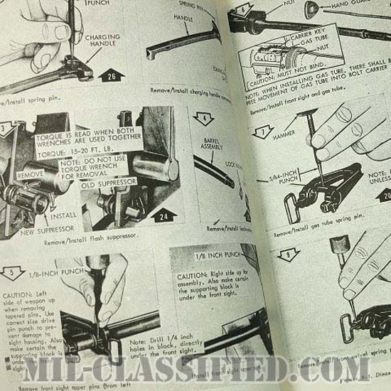 米軍 M16ライフル/M16A1ライフル テクニカルマニュアル 1968年ロット画像