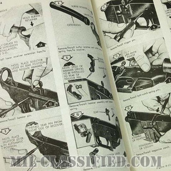 米軍 M16ライフル/M16A1ライフル テクニカルマニュアル 1968年ロット画像