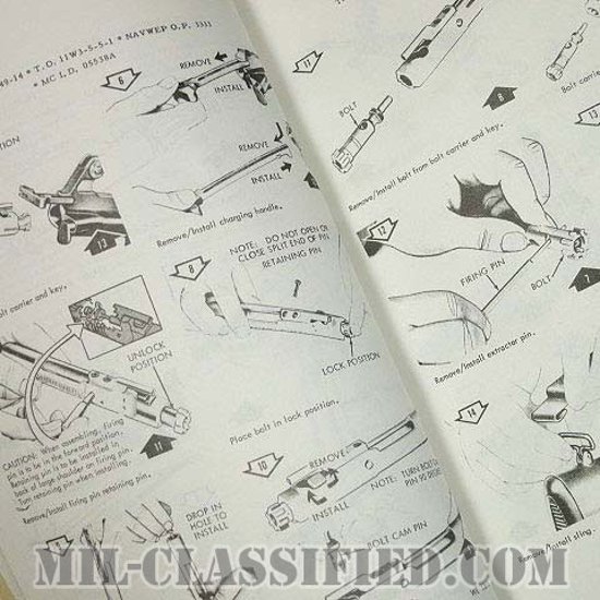 米軍 M16ライフル/XM16E1ライフル/XM148グレネードランチャー テクニカルマニュアル 1966年ロット画像