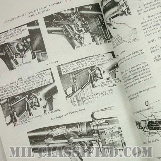 米軍 M16ライフル/XM16E1ライフル/XM148グレネードランチャー テクニカルマニュアル 1966年ロット画像