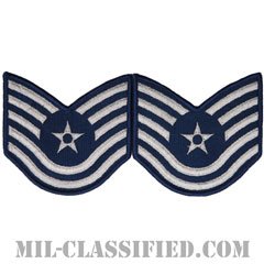 技能軍曹（Technical Sergeant）[カラー/メロウエッジ/空軍階級章（-1991）/Large（男性用）/パッチ/ペア（2枚1組）]の画像