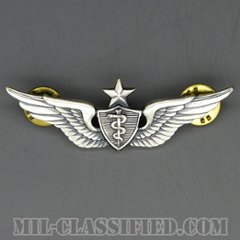 飛行医師章 (シニア)（Flight Surgeon, Senior）[カラー/1950s/燻し銀（純銀・STERLING）/バッジ/中古1点物]の画像