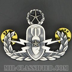 爆破物処理章 (マスター)（Explosive Ordnance Disposal, Master）[カラー/1960s/燻し銀（銀張り・Silver Filled）/バッジ/中古1点物]の画像