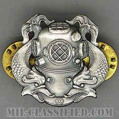 潜水員章 (1級)（Diver Badge, First Class）[カラー/1960s/燻し銀（銀張り・Silver Filled）/バッジ/中古1点物]の画像