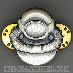 スキューバ員章（Diver Badge, Scuba）[カラー/1960s/燻し銀（銀張り・Silver Filled）/バッジ/中古1点物]の画像