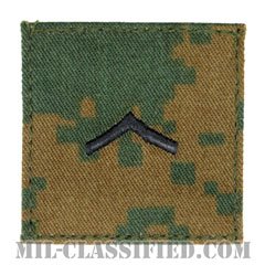 一等兵（Private First Class (PFC)）[MARPAT/ウッドランド/海兵隊階級章/ベルクロ付パッチ]の画像