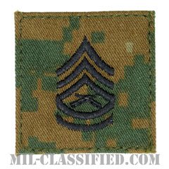 一等軍曹（Gunnery Sergeant (GySgt)）[MARPAT/ウッドランド/海兵隊階級章/ベルクロ付パッチ]の画像
