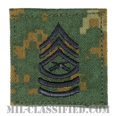 曹長（Master Sergeant (MSgt)）[MARPAT/ウッドランド/海兵隊階級章/ベルクロ付パッチ]の画像