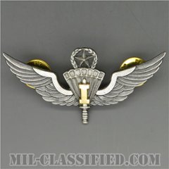 自由降下章（インストラクター）試作品（Military Freefall Parachutist, Instructor, Prototype）[カラー/1980s/燻し銀/バッジ/1点物]の画像