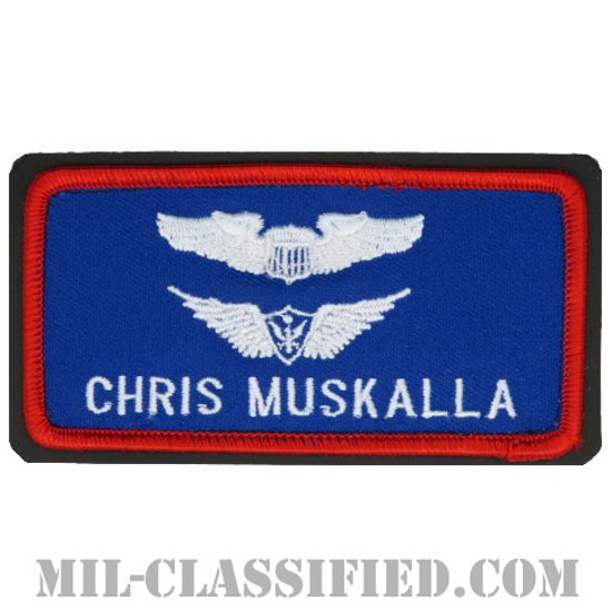 CHRIS MUSKALLA (航空機操縦士章/航空機搭乗員章)（Air Force Pilot, Army Basic Aviation）[カラー/メロウエッジ/ベルクロ付レザーバックパッチ]画像