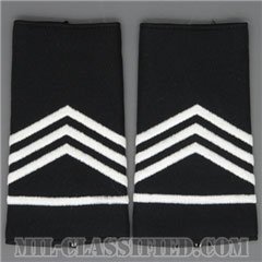 二等軍曹 (士官学生用)（Cadet, Staff Sergeant (SSG)）[ブラック/ショルダー階級章/ロングサイズ肩章/ペア（2枚1組）]の画像