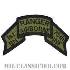 第75レンジャー連隊第1大隊（1st Battalion, 75th Ranger Regiment）[サブデュード/1974-1984/カットエッジ/パッチ/レプリカ]の画像