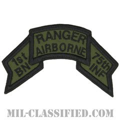 第75レンジャー連隊第1大隊（1st Battalion, 75th Ranger Regiment）[サブデュード/1974-1984/カットエッジ/パッチ/レプリカ]の画像