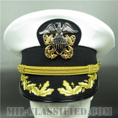 海軍将校（中佐・大佐）用制帽（Service Cap, Captain and Commander）7 1/4（58cm）[ネービー用ホワイト制帽（サービスキャップ）/帽章付]画像