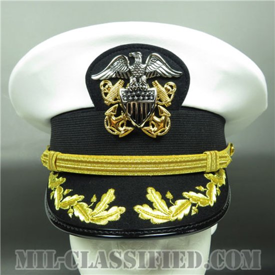 海軍将校（中佐・大佐）用制帽（Service Cap, Captain and Commander）7 1/4（58cm）[ネービー用ホワイト制帽（サービスキャップ）/帽章付]画像