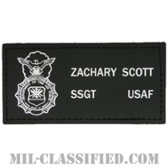 ZACHARY SCOTT軍曹 (空軍警備隊章(セキュリティーポリス))（Staff Sergeant, Security Police Badge）[レザーネームタグ/ベルクロ付パッチ]の画像