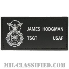 JAMES HODGMAN技能軍曹 (空軍警備隊章(セキュリティーポリス))（Technical Sergeant, Security Police Badge）[レザーネームタグ/ベルクロ付パッチ]の画像