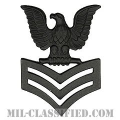 一等兵曹（Petty Officer First Class）[サブデュード（ブラックメタル）/海軍階級章/キャップ用/バッジ]の画像