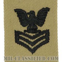 一等兵曹（Petty Officer First Class）[デザート/海軍階級章/生地テープパッチ/ペア（2枚1組）]の画像