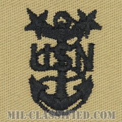 最先任上等兵曹（Master Chief Petty Officer）[デザート/海軍階級章/生地テープパッチ/ペア（2枚1組）]の画像