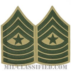 最上級曹長（Sergeant Major (SgtMaj)）[グリーン・カーキ/海兵隊階級章/Large（男性用）/パッチ/ペア（2枚1組）]の画像