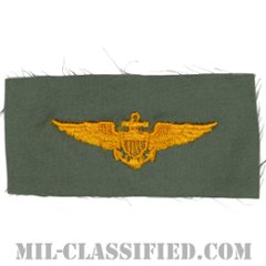 海軍飛行士 (パイロット)（Naval Aviator）[カラー/セージグリーン生地/パッチ/1点物]の画像