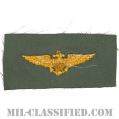 海軍飛行士 (パイロット)（Naval Aviator）[カラー/セージグリーン生地/パッチ/1点物]画像