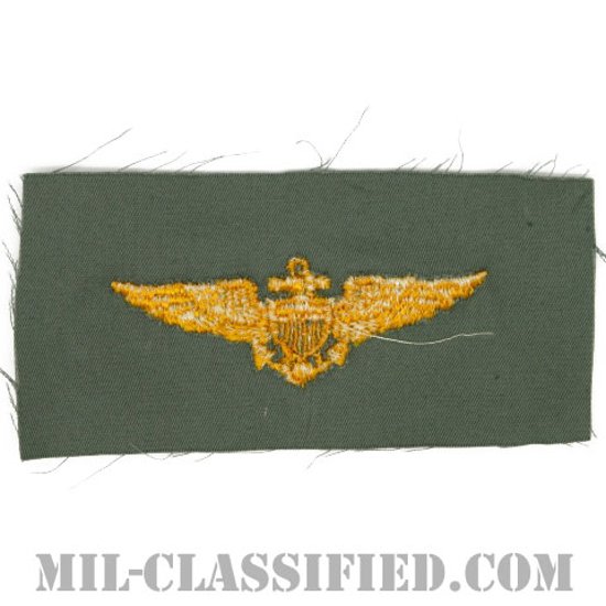 海軍飛行士 (パイロット)（Naval Aviator）[カラー/セージグリーン生地/パッチ/1点物]画像