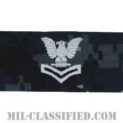 二等兵曹（Petty Officer Second Class）[NWU Type1/襟用階級章/生地テープパッチ/ペア（2枚1組）]の画像