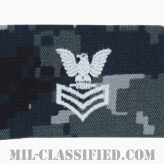 一等兵曹（Petty Officer First Class）[NWU Type1/襟用階級章/生地テープパッチ/ペア（2枚1組）]の画像