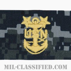 最先任上等兵曹（Master Chief Petty Officer）[NWU Type1/襟用階級章/生地テープパッチ/ペア（2枚1組）]の画像