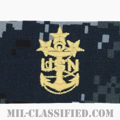 海軍最先任上等兵曹（Master Chief Petty Officer of the Navy）[NWU Type1/襟用階級章/生地テープパッチ/ペア（2枚1組）]の画像