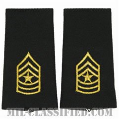 上級曹長（Sergeant Major (SGM)）[ブラック/ショルダー階級章/ロングサイズ肩章/ペア（2枚1組）]の画像