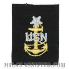 上級上等兵曹（Senior Chief Petty Officer）[コールドウェザーパーカー用（ブラック）スライドオン階級章]の画像