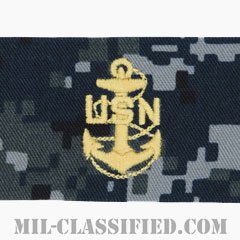 上等兵曹（Chief Petty Officer）[NWU Type1/キャップ用階級章/生地テープパッチ]の画像